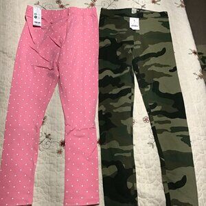 New Lot of 2 Girl's Leggings Size 12--Carter's and Crewcuts